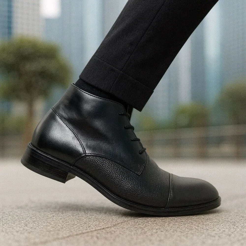 Alfani | Shoes | Alfani Mens 95 Cap Toe Leather Ankle Boots  display picture 1
